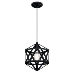 1-Light Matte Black Pendant by Westinghouse