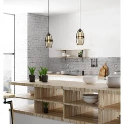 Soren 1-Light Matte Black Mini Pendant with Ash Glass Shade by Westinghouse -Westinghouse Shop matte black westinghouse pendant lights 6366400 31 1000