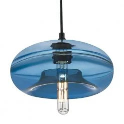 Soren 1-Light Matte Black Pendant with Sapphire Glass Shade by Westinghouse -Westinghouse Shop matte black westinghouse pendant lights 6366500 4f 1000