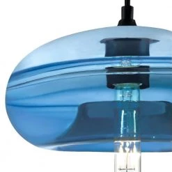 Soren 1-Light Matte Black Pendant with Sapphire Glass Shade by Westinghouse -Westinghouse Shop matte black westinghouse pendant lights 6366500 fa 1000