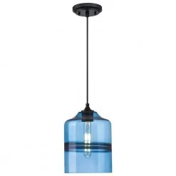 Soren 1-Light Matte Black Mini Pendant with Sapphire Glass Shade by Westinghouse 9 Soren 1-Light Matte Black Mini Pendant with Sapphire Glass Shade by Westinghouse -Westinghouse Shop matte black westinghouse pendant lights 6366600 4f 1000