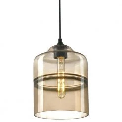 Soren 1-Light Matte Black Mini Pendant with Ash Glass Shade by Westinghouse -Westinghouse Shop matte black westinghouse pendant lights 6366700 c3 1000
