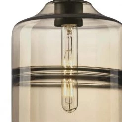 Soren 1-Light Matte Black Mini Pendant with Ash Glass Shade by Westinghouse -Westinghouse Shop matte black westinghouse pendant lights 6366700 fa 1000