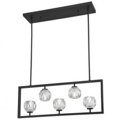 Zoa 5-Light Matte Brushed Gun Metal LED Chandelier with Crystal Glass Shades by Westinghouse