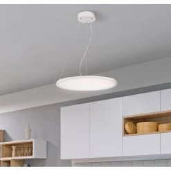 Atler Integrated LED Matte White Chandelier with White Acrylic Disc by Westinghouse -Westinghouse Shop matte white westinghouse chandeliers 6575100 31 1000