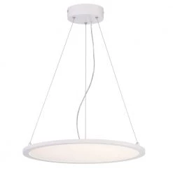 Atler Integrated LED Matte White Chandelier with White Acrylic Disc by Westinghouse