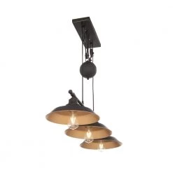 Iron Hill 3-Light Oil Rubbed Bronze Island Pulley Pendant by Westinghouse -Westinghouse Shop oil rubbed bronze hi westinghouse chandeliers 6332500 a0 1000