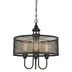 Walter 4-Light Oil Rubbed Bronze with Highlights Chandelier with Mesh Shade by Westinghouse