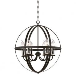 Stella Mira 6-Light Oil Rubbed Bronze with Highlights Outdoor Hanging Chandelier by Westinghouse