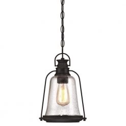 Brynn 1-Light Oil Rubbed Bronze with Highlights Outdoor Hanging Pendant by Westinghouse