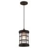 Barkley 1-Light Oil Rubbed Bronze with Highlights Mini Pendant with Clear Crackle Glass Shade by Westinghouse