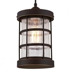 Barkley 1-Light Oil Rubbed Bronze with Highlights Mini Pendant with Clear Crackle Glass Shade by Westinghouse -Westinghouse Shop oil rubbed bronze hi westinghouse pendant lights 6361500 c3 1000