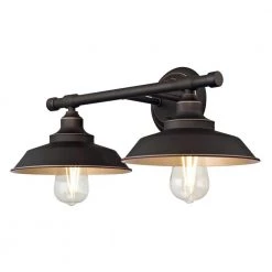 Iron Hill 2-Light Oil Rubbed Bronze with Highlights Wall Mount Bath Light by Westinghouse -Westinghouse Shop oil rubbed bronze hi westinghouse vanity lighting 6354800 4f 1000