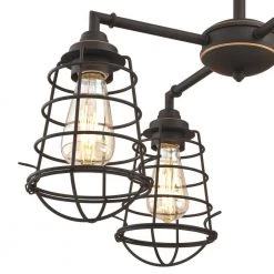 Nolan 4-Light Oil Rubbed Bronze with Highlights Chandelier/Semi-Flush Mount with Cage Shades by Westinghouse -Westinghouse Shop oil rubbed bronze w highlights westinghouse chandeliers 6367000 4f 1000