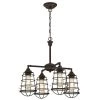 Nolan 4-Light Oil Rubbed Bronze with Highlights Chandelier/Semi-Flush Mount with Cage Shades by Westinghouse