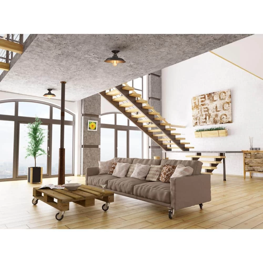 Iron Hill 12 in. 1-Light Oil Rubbed Bronze with Highlights Semi-Flush Mount by Westinghouse 4 Iron Hill 12 in. 1-Light Oil Rubbed Bronze with Highlights Semi-Flush Mount by Westinghouse - Image 4