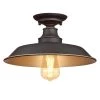 Iron Hill 12 in. 1-Light Oil Rubbed Bronze with Highlights Semi-Flush Mount by Westinghouse
