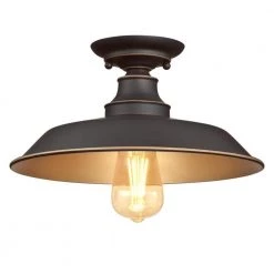 Iron Hill 12 in. 1-Light Oil Rubbed Bronze with Highlights Semi-Flush Mount by Westinghouse