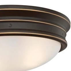 Meadowbrook 13 in. 2-Light Oil Rubbed Bronze with Highlights Flush Mount by Westinghouse -Westinghouse Shop oil rubbed bronze w highlights westinghouse flush mount lights 6370600 4f 1000