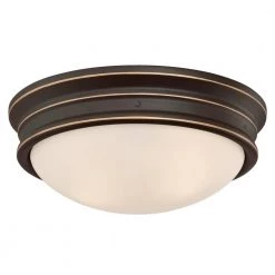 Meadowbrook 13 in. 2-Light Oil Rubbed Bronze with Highlights Flush Mount by Westinghouse