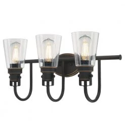 Ashton 3-Light Oil Rubbed Bronze with Highlights Wall Bath Light by Westinghouse -Westinghouse Shop oil rubbed bronze w highlights westinghouse vanity lighting 6574700 4f 1000
