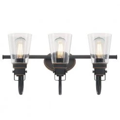 Ashton 3-Light Oil Rubbed Bronze with Highlights Wall Bath Light by Westinghouse