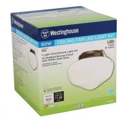 1-Light LED Schoolhouse Ceiling Fan Light Kit by Westinghouse 8 1-Light LED Schoolhouse Ceiling Fan Light Kit by Westinghouse -Westinghouse Shop oil rubbed bronze westinghouse ceiling fan light kits 7784600 4f 1000