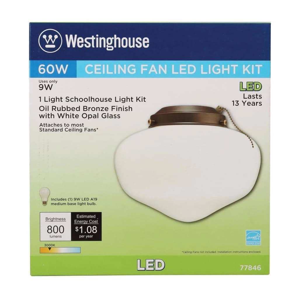 1-Light LED Schoolhouse Ceiling Fan Light Kit by Westinghouse 2 1-Light LED Schoolhouse Ceiling Fan Light Kit by Westinghouse - Image 2