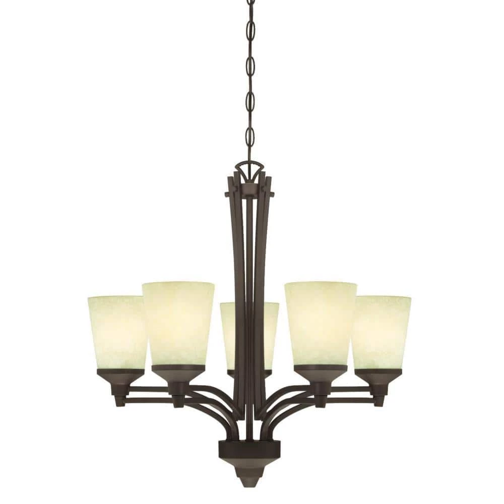 Malvern 5-Light Oil Rubbed Bronze Chandelier with Smoldering Scavo Glass Shades by Westinghouse 1 Malvern 5-Light Oil Rubbed Bronze Chandelier with Smoldering Scavo Glass Shades by Westinghouse