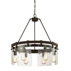 Burnell 6-Light Oil Rubbed Bronze Chandelier with Clear Seeded Glass Shades by Westinghouse