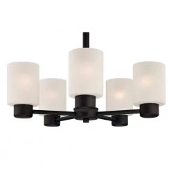 Sylvestre 5-Light Oil Rubbed Bronze Chandelier with Frosted Glass Shades by Westinghouse -Westinghouse Shop oil rubbed bronze westinghouse chandeliers 6353800 c3 1000