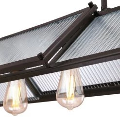 Finn 4-Light Oil Rubbed Bronze Chandelier with Clear Ribbed Glass Shades by Westinghouse 11 Finn 4-Light Oil Rubbed Bronze Chandelier with Clear Ribbed Glass Shades by Westinghouse -Westinghouse Shop oil rubbed bronze westinghouse chandeliers 6577200 1f 1000