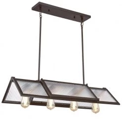 Finn 4-Light Oil Rubbed Bronze Chandelier with Clear Ribbed Glass Shades by Westinghouse 12 Finn 4-Light Oil Rubbed Bronze Chandelier with Clear Ribbed Glass Shades by Westinghouse -Westinghouse Shop oil rubbed bronze westinghouse chandeliers 6577200 44 1000