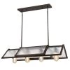 Finn 4-Light Oil Rubbed Bronze Chandelier with Clear Ribbed Glass Shades by Westinghouse