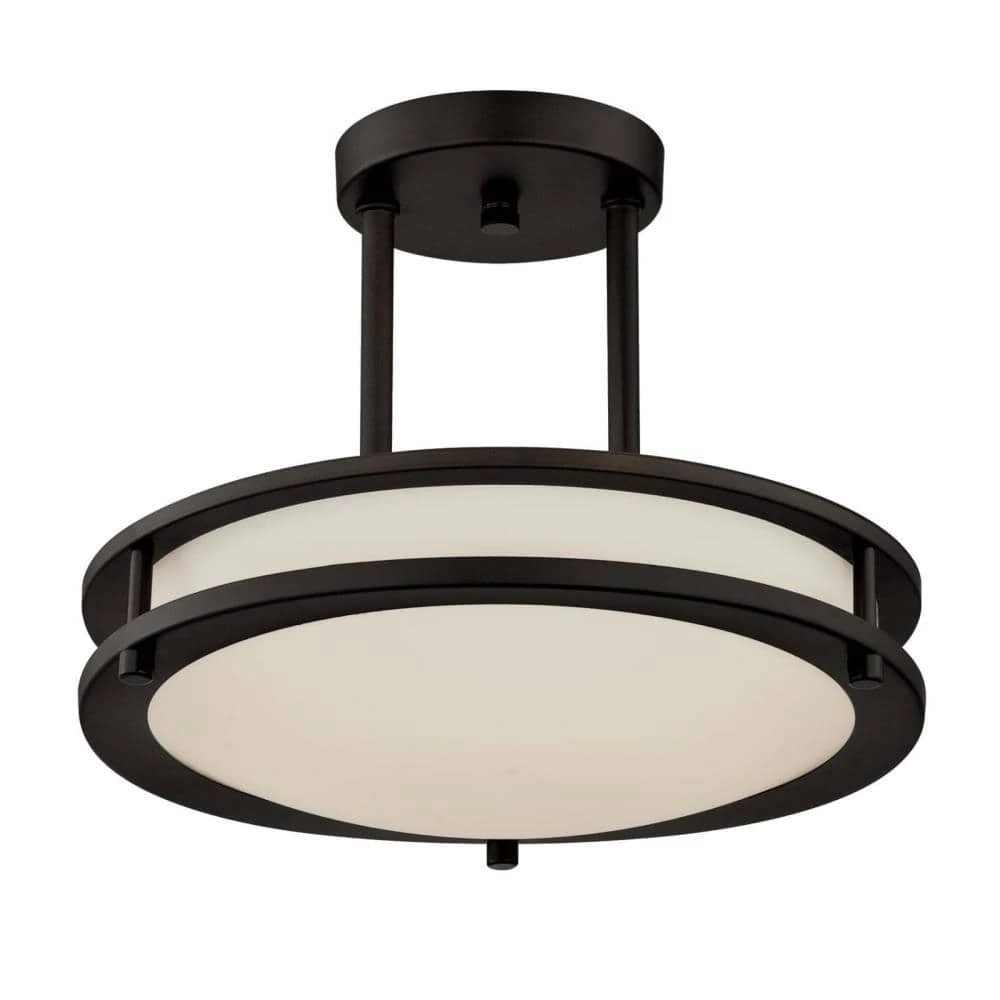 Lauderdale 75-Watt Oil Rubbed Bronze Integrated LED Dimmable Semi-Flush Mount by Westinghouse 1 Lauderdale 75-Watt Oil Rubbed Bronze Integrated LED Dimmable Semi-Flush Mount by Westinghouse