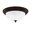 3-Light Ceiling Fixture Oil Rubbed Bronze Interior Flush-Mount with Frosted White Alabaster Glass by Westinghouse