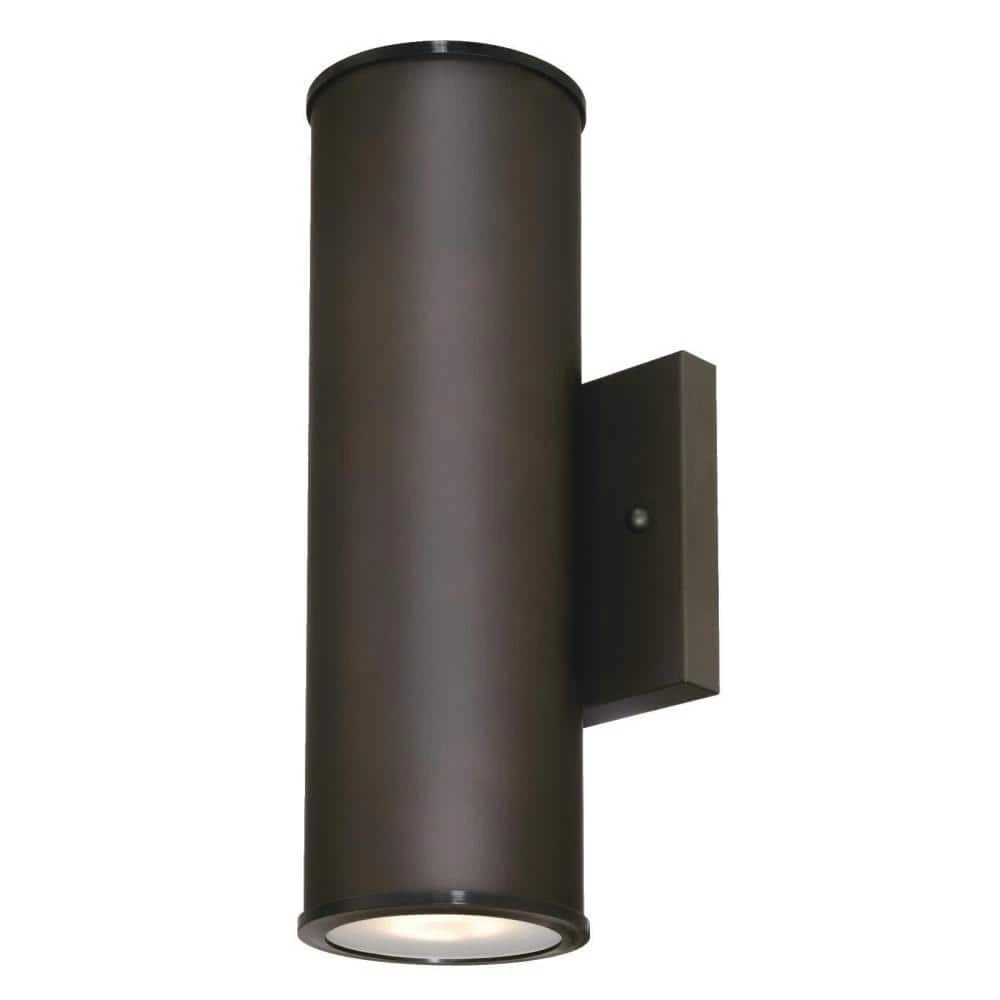 Mayslick 2-Light Oil Rubbed Bronze Outdoor Integrated Wall Lantern Sconce Cylinder by Westinghouse 1 Mayslick 2-Light Oil Rubbed Bronze Outdoor Integrated Wall Lantern Sconce Cylinder by Westinghouse