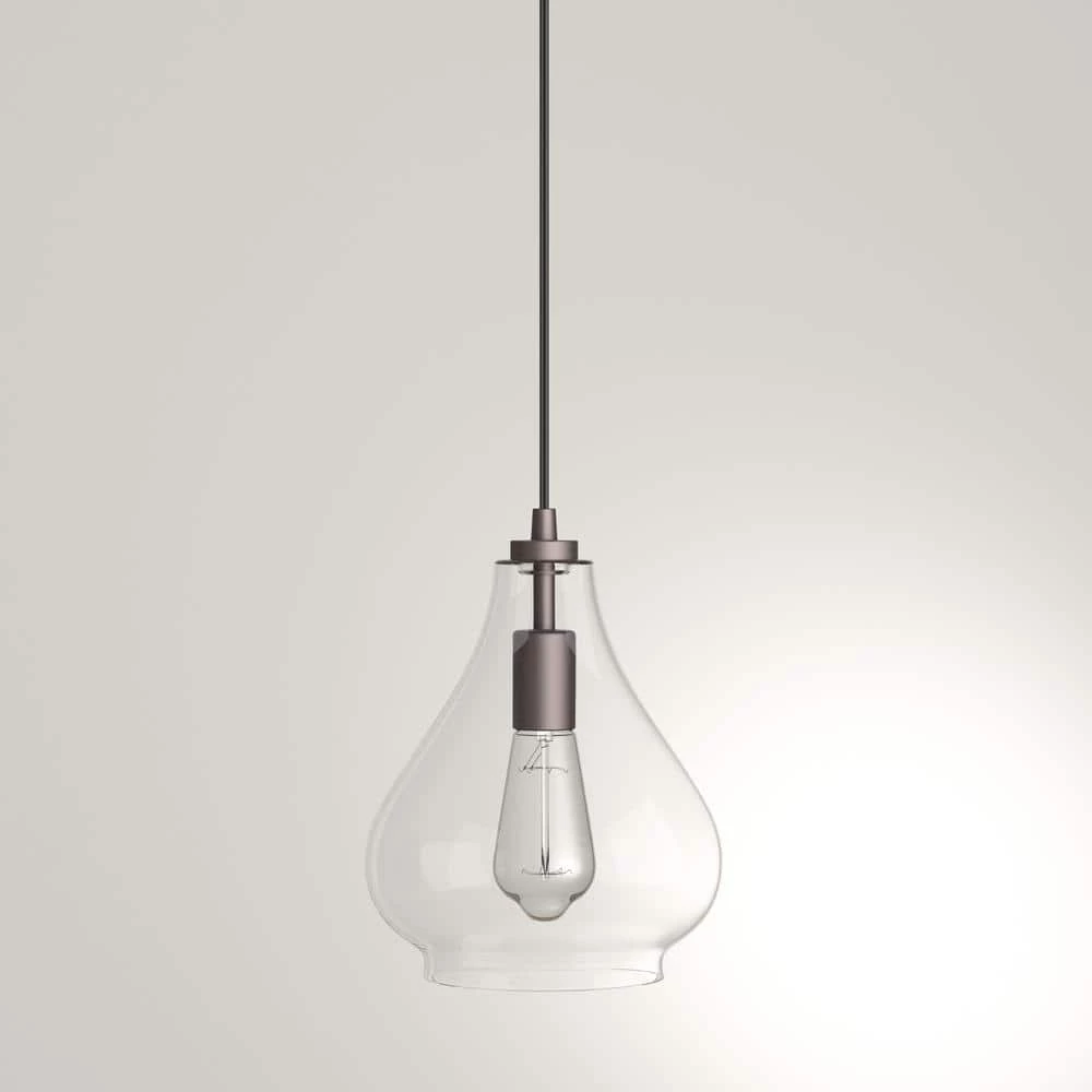 1-Light Oil Rubbed Bronze Adjustable Mini Pendant with Hand-Blown Clear Glass by Westinghouse 15 1-Light Oil Rubbed Bronze Adjustable Mini Pendant with Hand-Blown Clear Glass by Westinghouse - Image 15