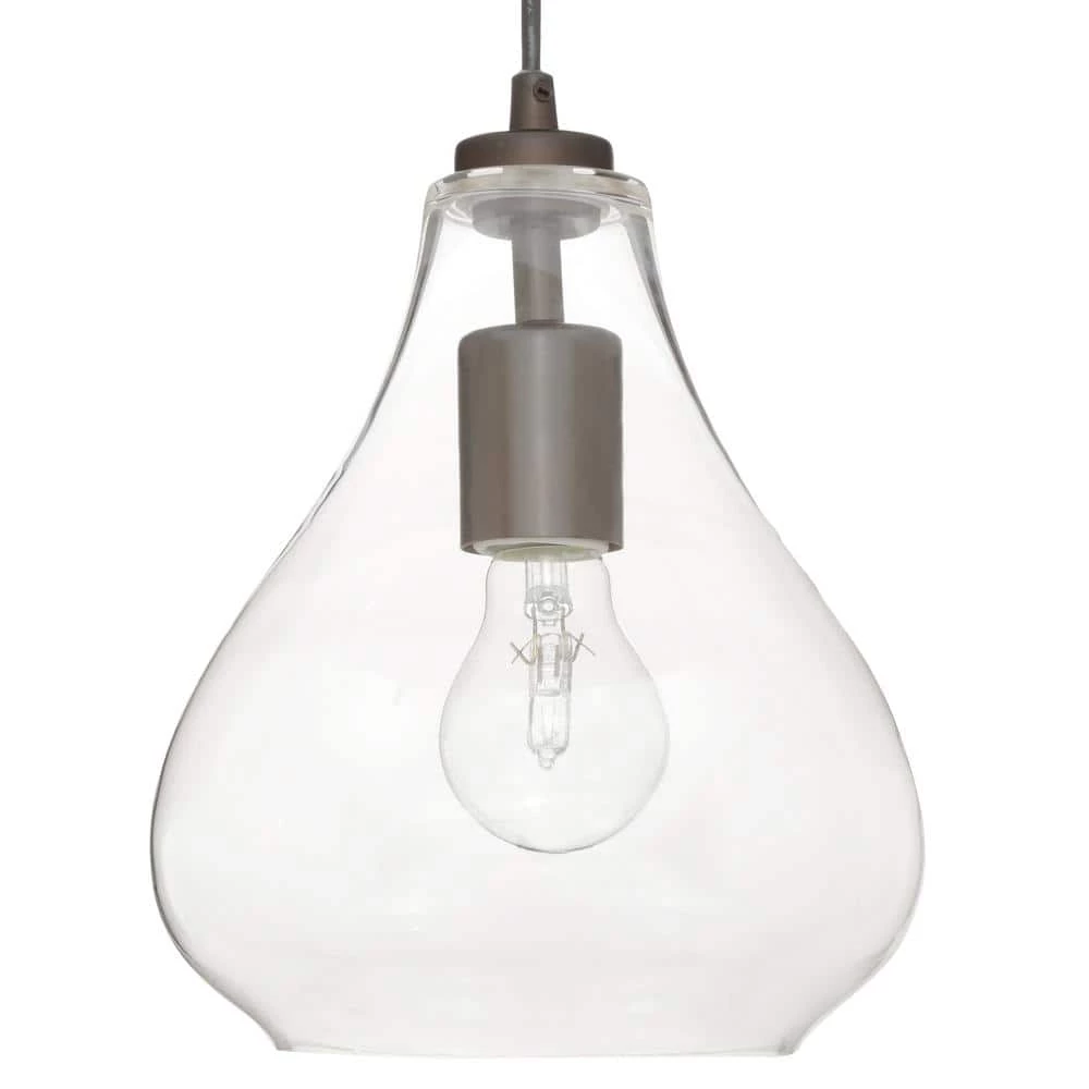 1-Light Oil Rubbed Bronze Adjustable Mini Pendant with Hand-Blown Clear Glass by Westinghouse 3 1-Light Oil Rubbed Bronze Adjustable Mini Pendant with Hand-Blown Clear Glass by Westinghouse - Image 3