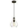 1-Light Oil Rubbed Bronze Adjustable Mini Pendant with Hand-Blown Clear Glass by Westinghouse
