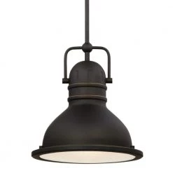 Boswell 1-Light Oil Rubbed Bronze with Highlights LED Mini Pendant with Frosted Prismatic Acrylic Lens by Westinghouse -Westinghouse Shop oil rubbed bronze westinghouse pendant lights 63087a 1f 1000