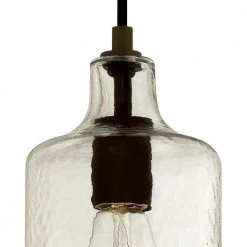 Carmen 1-Light Oil Rubbed Bronze Mini Pendant with Clear Textured Glass Shade by Westinghouse -Westinghouse Shop oil rubbed bronze westinghouse pendant lights 6328900 1f 1000