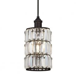 Sophie 1-Light Oil Rubbed Bronze Mini Pendant with Crystal Prism Shade by Westinghouse -Westinghouse Shop oil rubbed bronze westinghouse pendant lights 6338400 c3 1000
