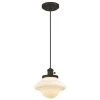 Wanda 1-Light Oil Rubbed Bronze Mini Pendant with Frosted Opal Glass Shade by Westinghouse