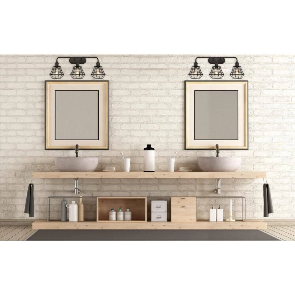 Nathaniel 3-Light Oil Rubbed Bronze Wall Mount Bath Light by Westinghouse 3 Nathaniel 3-Light Oil Rubbed Bronze Wall Mount Bath Light by Westinghouse - Image 3