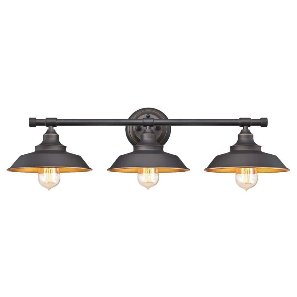 Iron Hill 3-Light Oil Rubbed Bronze Wall Mount Bath Light by Westinghouse 1 Iron Hill 3-Light Oil Rubbed Bronze Wall Mount Bath Light by Westinghouse