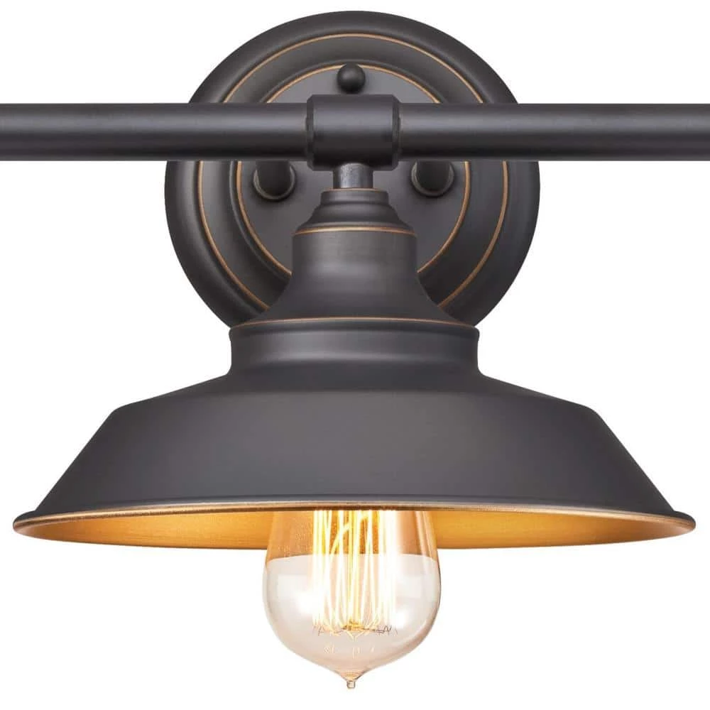 Iron Hill 3-Light Oil Rubbed Bronze Wall Mount Bath Light by Westinghouse 2 Iron Hill 3-Light Oil Rubbed Bronze Wall Mount Bath Light by Westinghouse - Image 2