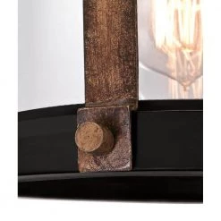 Cindy 1-Light Oil Rubbed Bronze and Barnwood Mini Pendant with Clear Seeded Glass Shade by Westinghouse -Westinghouse Shop orb and barnwood westinghouse pendant lights 6356300 1f 1000