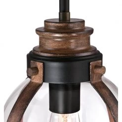 Cindy 1-Light Oil Rubbed Bronze and Barnwood Mini Pendant with Clear Seeded Glass Shade by Westinghouse -Westinghouse Shop orb and barnwood westinghouse pendant lights 6356300 4f 1000