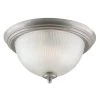 2-Light Pewter Patina Interior Ceiling Flush Mount with Frosted Ribbed Glass by Westinghouse